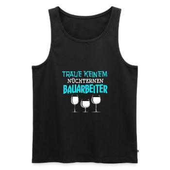 Baustelle lustige Bauarbeiter Spruch - Männer Premium Bio Tank Top - Schwarz - Vorne - AI Model Male 178 light (178cm)