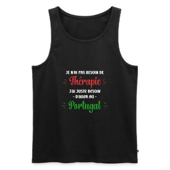 Pas besoin de thérapie portugal - Débardeur bio Premium Homme - noir - Devant - Michal (187cm)