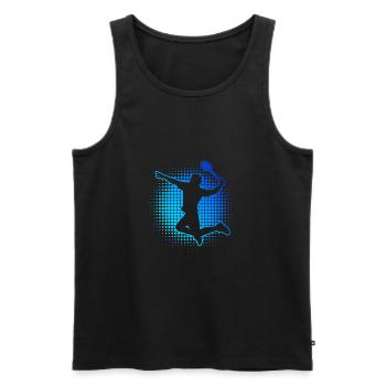 Men's Badminton Squash Badminton Player - Men's Premium Organic Tank Top - black - Front - Michal (187cm)