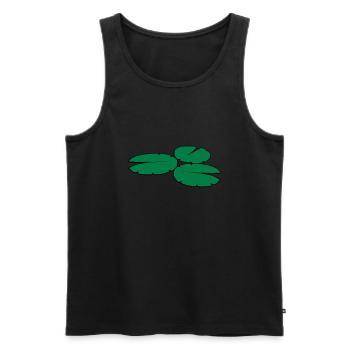 3 water lily leaves - Men's Premium Organic Tank Top - black - Front - AI Model Male 178 light (178cm)