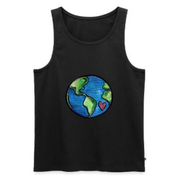 Earth Day Liebe - Männer Premium Bio Tank Top - Schwarz - Vorne - AI Model Male 178 light (178cm)
