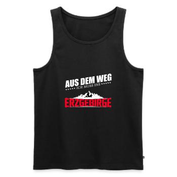 Aus dem Weg ich muss ins Erzgebirge - Männer Premium Bio Tank Top - Schwarz - Vorne - Michal (187cm)