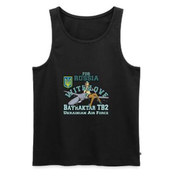 Save Ukraine - Bayraktar TB2 - Débardeur bio Premium Homme - noir - Devant - Michal (187cm)