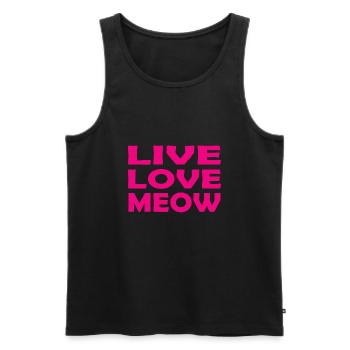 Cat Katze - Men's Premium Organic Tank Top - black - Front - AI Model Male 178 light (178cm)