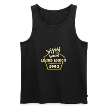 1992 - Männer Premium Bio Tank Top - Schwarz - Vorne - AI Model Male 178 light (178cm)