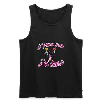 t shirt fille danse enfants qui dansent cadeau - Débardeur bio Premium Homme - noir - Devant - AI Model Male 178 light (178cm)