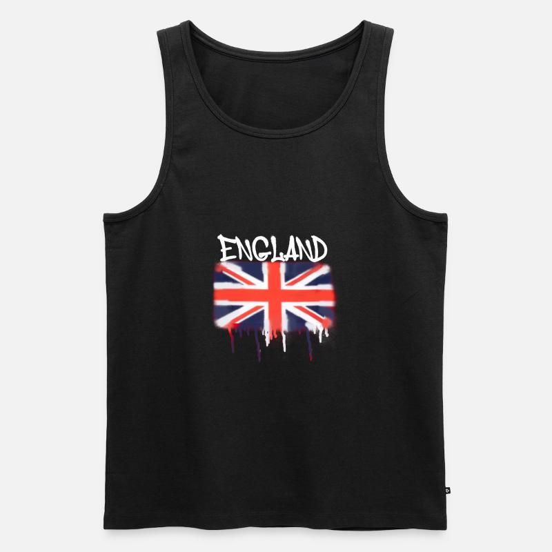 angleterre,londres,drapeau,angleterre,graffiti,royaume-uni - Débardeur bio Premium Homme - noir