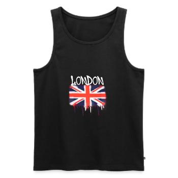 london,flagge,england,graffiti,u.k - Männer Premium Bio Tank Top - Schwarz - Vorne - AI Model Male 178 light (178cm)