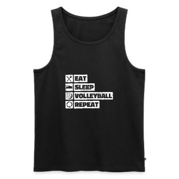 Manger Dormir Volleyball Répéter Sports Club Rétro - Débardeur bio Premium Homme - noir - Devant - Michal (187cm)