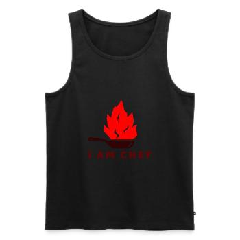 I am Chef Logo - Men's Premium Organic Tank Top - black - Front - AI Model Male 178 light (178cm)