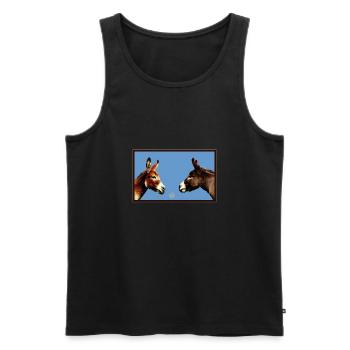 friends - Männer Premium Bio Tank Top - Schwarz - Vorne - Michal (187cm)