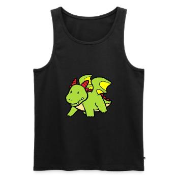 Little Dragon - Men's Premium Organic Tank Top - black - Front - AI Model Male 178 light (178cm)