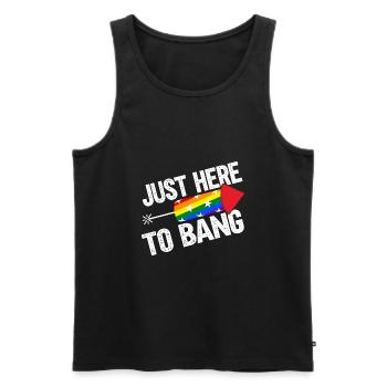 LGBT - Männer Premium Bio Tank Top - Schwarz - Vorne - Michal (187cm)