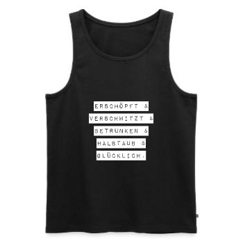 Festival Konzert betrunken Spaß Schrift - Männer Premium Bio Tank Top - Schwarz - Vorne - Michal (187cm)