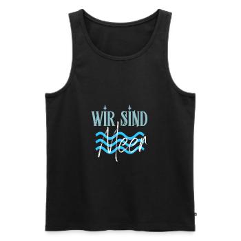 Wir sind meer - Männer Premium Bio Tank Top - Schwarz - Vorne - Michal (187cm)