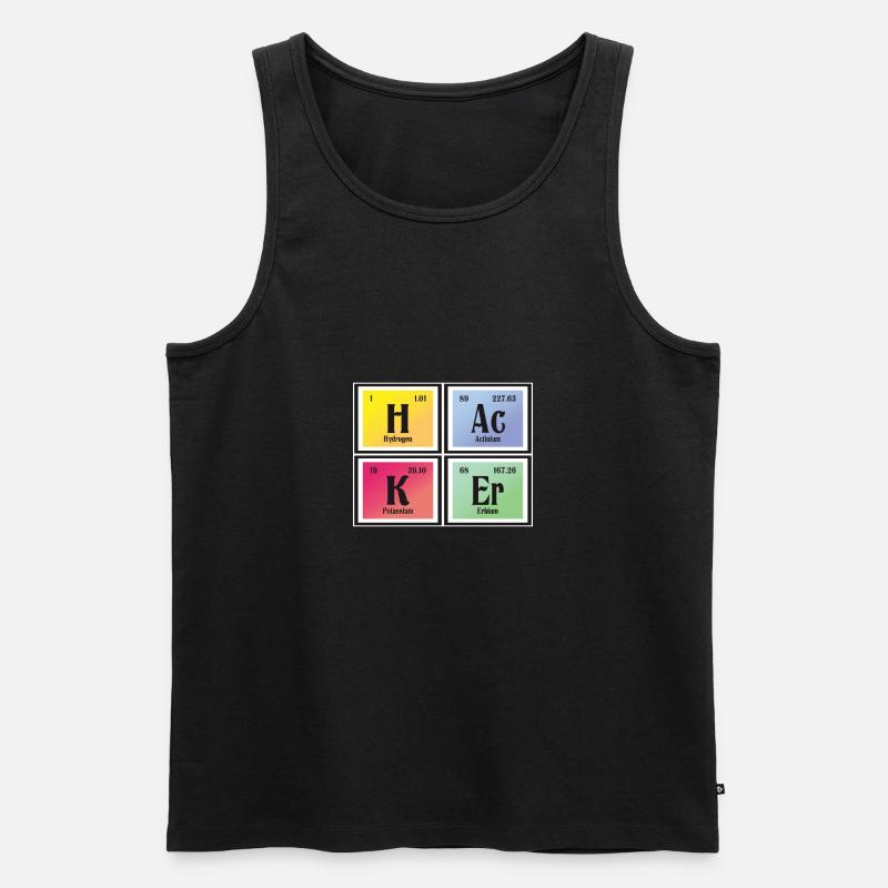 Hacker-| Periodensystem der Elemente - Männer Premium Bio Tank Top - Schwarz