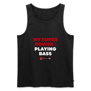 My super power is playing bass - Débardeur bio Premium Homme - noir - Devant - Michal (187cm)