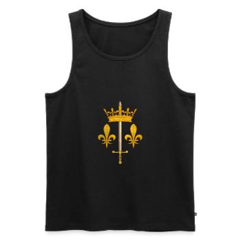 Blason sans ecu Darc du Lys - Débardeur bio Premium Homme - noir - Devant - AI Model Male 178 light (178cm)