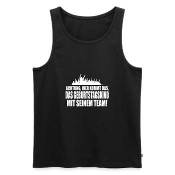 anniversaire - Débardeur bio Premium Homme - noir - Devant - Michal (187cm)