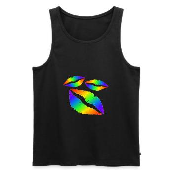 Lippen Küsse - Männer Premium Bio Tank Top - Schwarz - Vorne - AI Model Male 178 light (178cm)