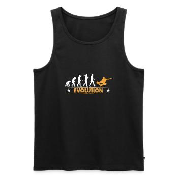 Skateboard Evolution - orange/weiss - Männer Premium Bio Tank Top - Schwarz - Vorne - AI Model Male 178 light (178cm)