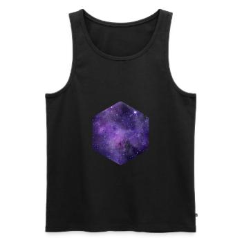 Hexagone · · Formation · Symboles · caractères grunge - Débardeur bio Premium Homme - noir - Devant - Michal (187cm)