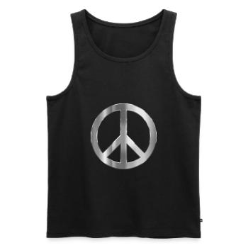 Peace Steel - Männer Premium Bio Tank Top - Schwarz - Vorne - Michal (187cm)