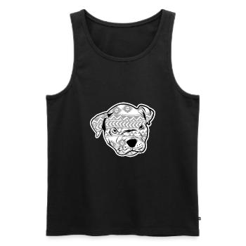 Patterned dog pet gift - Men's Premium Organic Tank Top - black - Front - Michal (187cm)
