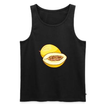 Honigmelone Zuckermelone - Männer Premium Bio Tank Top - Schwarz - Vorne - AI Model Male 178 light (178cm)