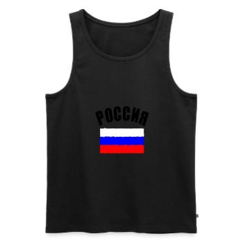 Russie T-shirt de football Russie drapeau - Débardeur bio Premium Homme - noir - Devant - AI Model Male 178 light (178cm)