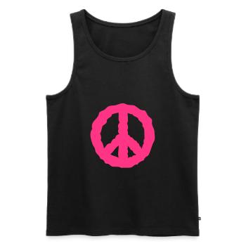 logo peace love2 - Men's Premium Organic Tank Top - black - Front - AI Model Male 178 light (178cm)