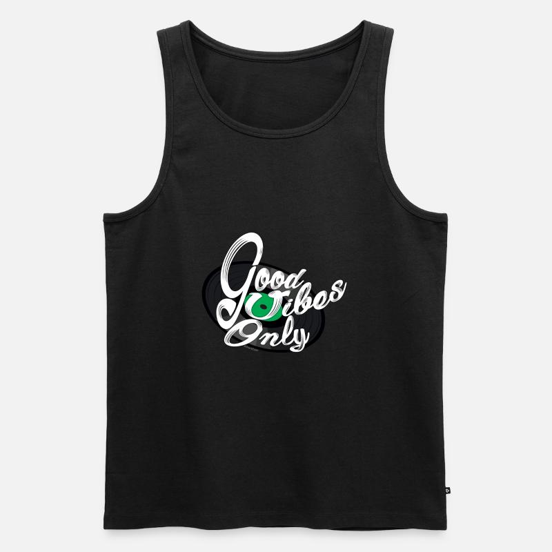 Nur gute Vibes - Männer Premium Bio Tank Top - Schwarz