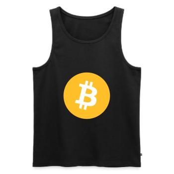 Bitcoin logo - Men's Premium Organic Tank Top - black - Front - Michal (187cm)