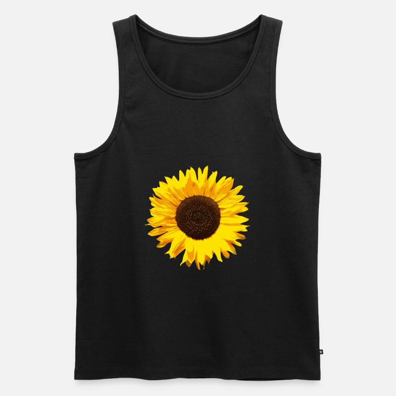 Sonnenblume - Männer Premium Bio Tank Top - Schwarz