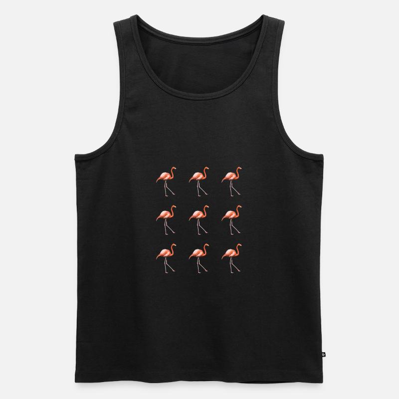 Flamingo Parade - Männer Premium Bio Tank Top - Schwarz