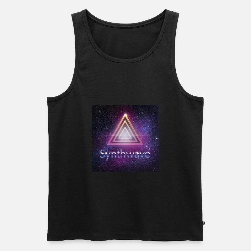 Synthwave - Men's Premium Organic Tank Top - black