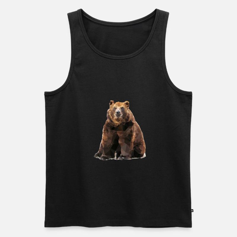Geometrischer Braunbär - Männer Premium Bio Tank Top - Schwarz