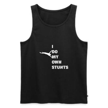 I do my own stunts, Human Flag - Men's Premium Organic Tank Top - black - Front - AI Model Male 178 light (178cm)