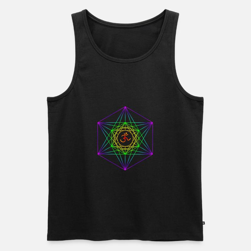 Metatrons Würfel 3 - Männer Premium Bio Tank Top - Schwarz