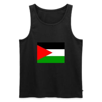 Flagge von Palästinensische Autonomiegebeite (ps) - Männer Premium Bio Tank Top - Schwarz - Vorne - AI Model Male 178 light (178cm)