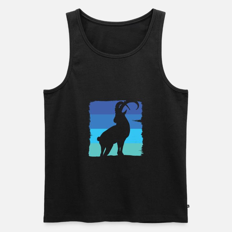 Steinbock Quadrat - Männer Premium Bio Tank Top - Schwarz