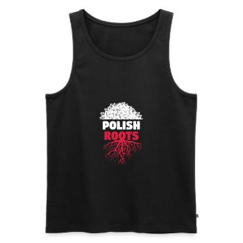 Arbre de racines de Pologne - Débardeur bio Premium Homme - noir - Devant - Michal (187cm)