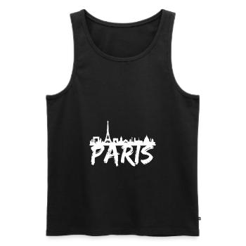 Paris France Pays du monde Ville Love Eifel - Débardeur bio Premium Homme - noir - Devant - AI Model Male 178 light (178cm)