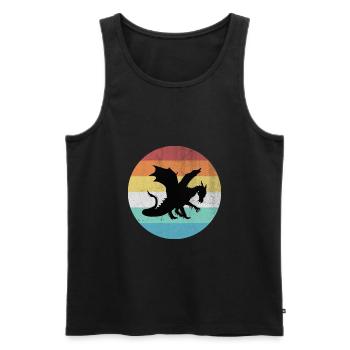 Drache - Männer Premium Bio Tank Top - Schwarz - Vorne - Michal (187cm)
