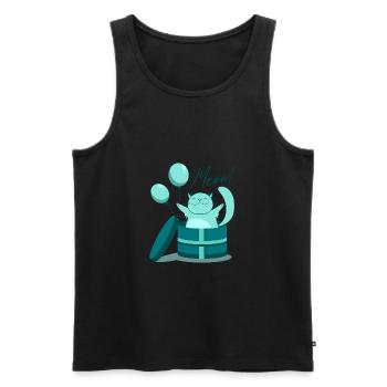 Surprise cat air balloon box gift - Men's Premium Organic Tank Top - black - Front - Michal (187cm)