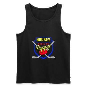 Eishockey - Männer Premium Bio Tank Top - Schwarz - Vorne - Michal (187cm)