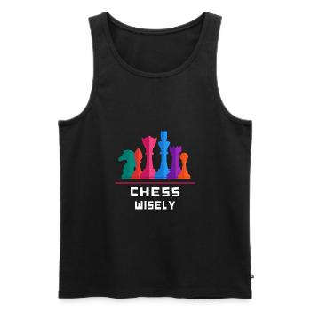 chess chess wisely playing chess - Men's Premium Organic Tank Top - black - Front - AI Model Male 178 light (178cm)