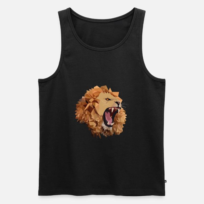 Polygon Löwe - Männer Premium Bio Tank Top - Schwarz
