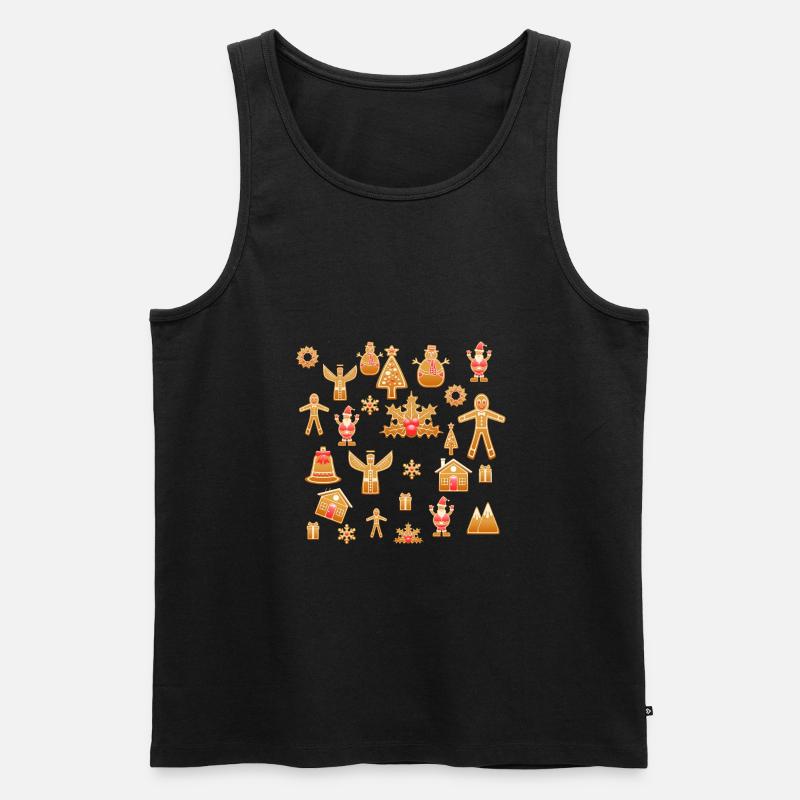 Lebkuchen - Männer Premium Bio Tank Top - Schwarz