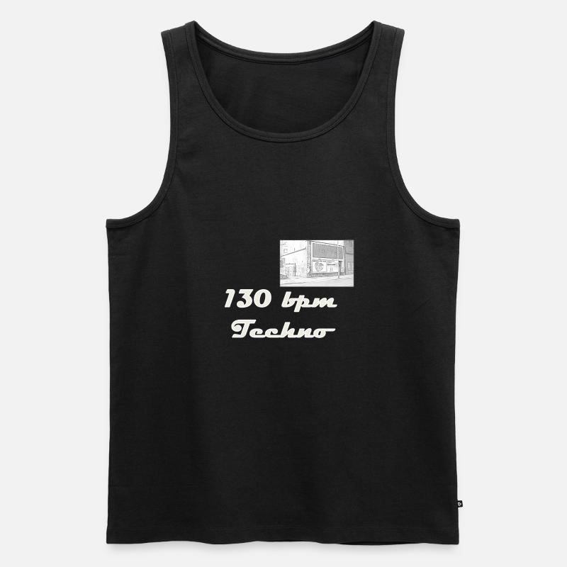 130bpm Techno Tresor - Männer Premium Bio Tank Top - Schwarz